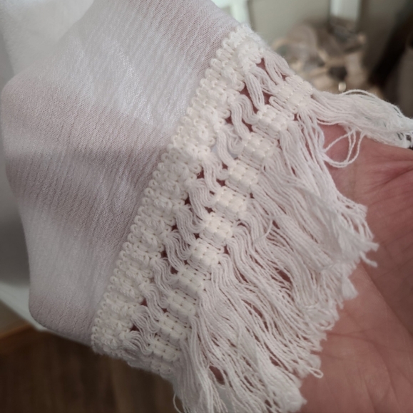 RUBY RD. Womens SZ Med White, Guazy, Crochet top, swimcover, layer piece - Picture 7 of 11